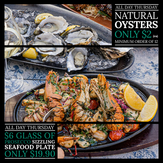 Thursday Special: $2(ea) Oysters or $19.90 Sizzling Seafood